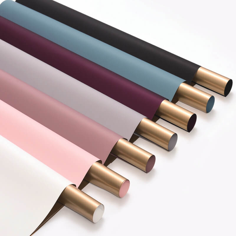 Gold Flower Bouquet Wrapping Paper, 24x24 Inch, 20 Sheets