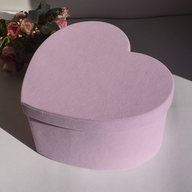 Velvet Heart Shaped Flower Boxes For Arrangements