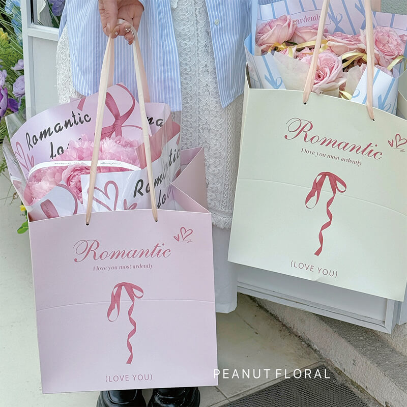 Bolsas de papel con una sola flor, 10 unidades