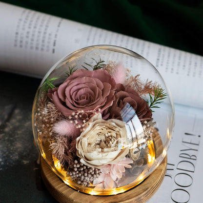 Eternal Roses Preserved Flowers in Glass Dome