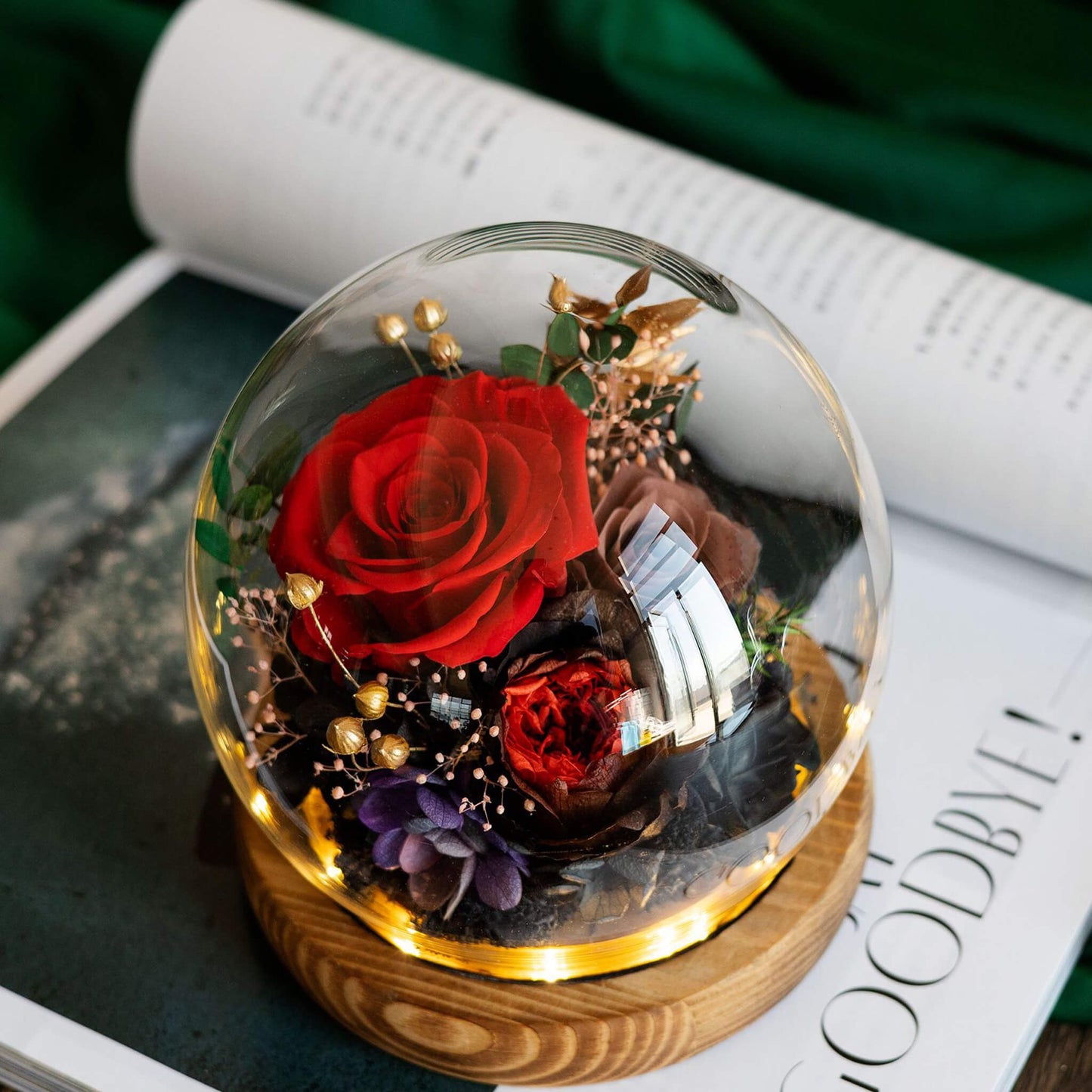 Eternal Roses Preserved Flowers in Glass Dome