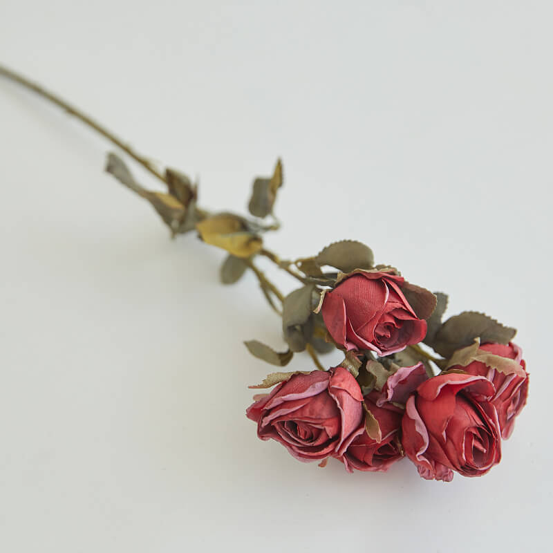 5 cabezas de flores artificiales de imitación de rosas quemadas