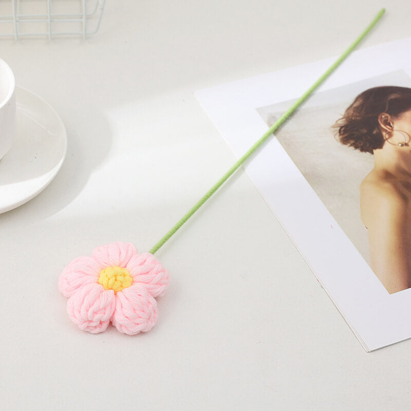 Ramo de crochet Tejido de flores artificiales