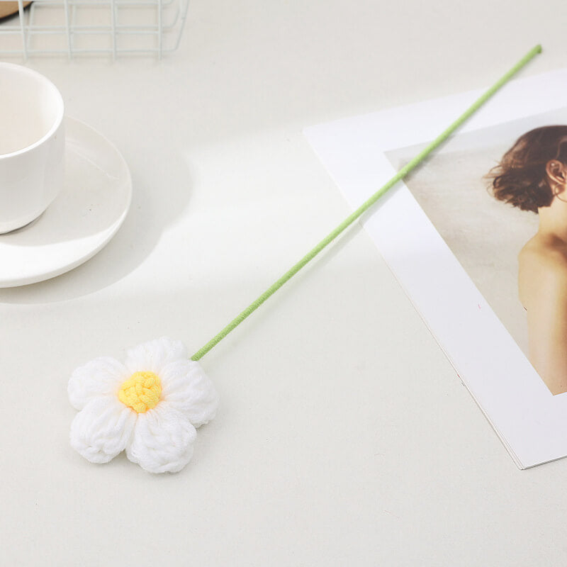 Ramo de crochet Tejido de flores artificiales