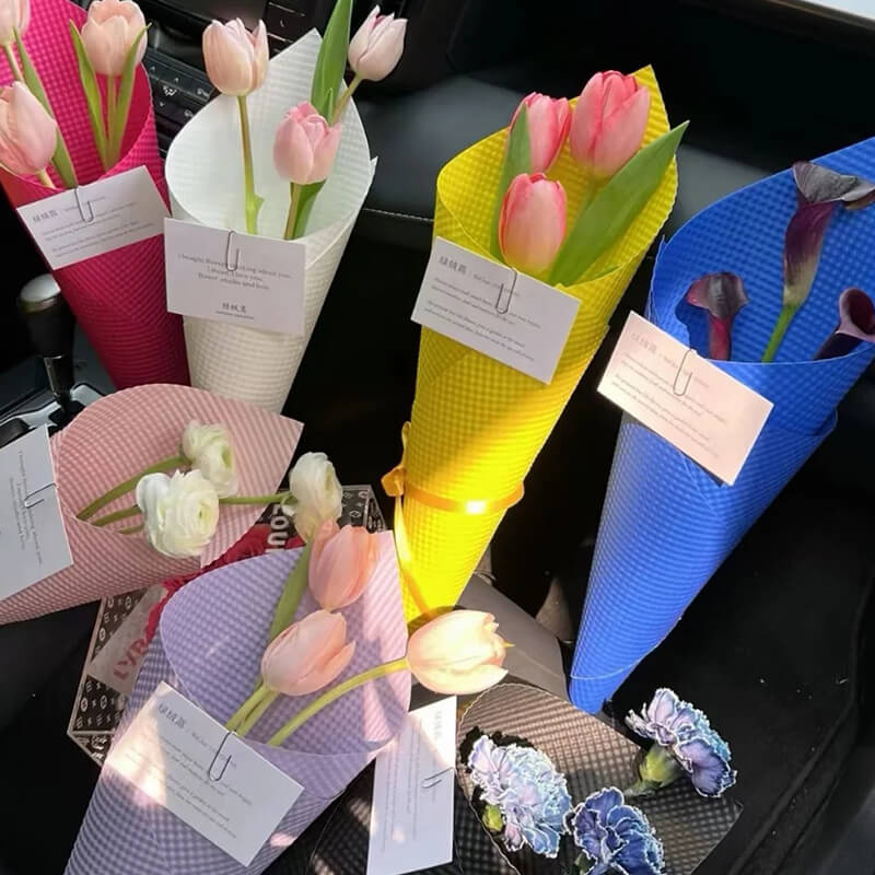 Embossed Wrapping Paper, 19.7 × 19.7 Inch, 10 Sheets