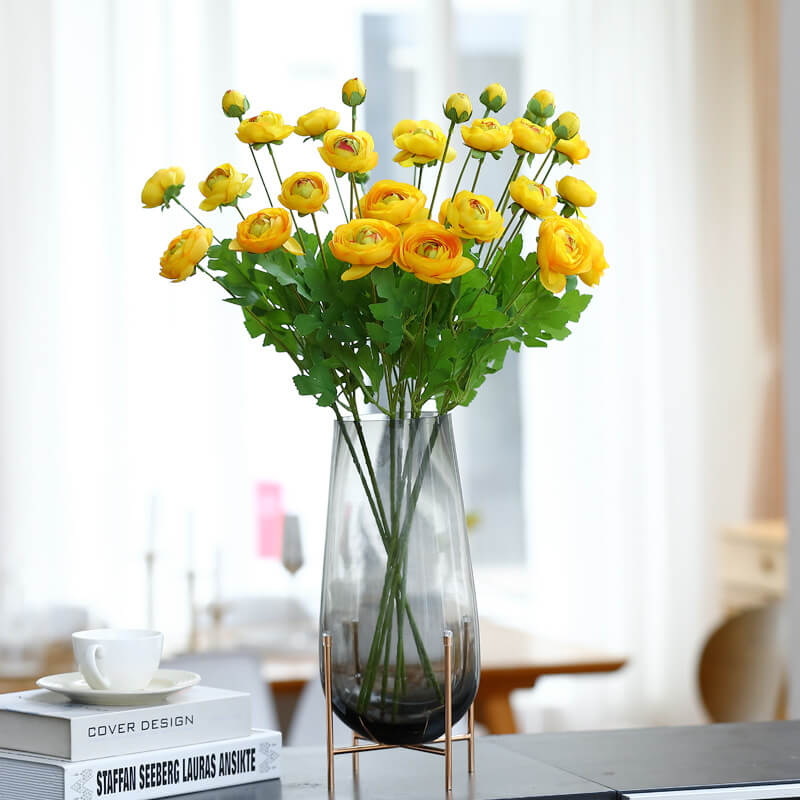 Fleurs de lotus artificielles à 4 têtes