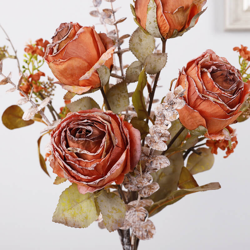 Retro Burnt Roses Artificial Flowers