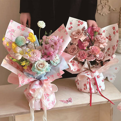 Spring Bouquet Wrapping Paper, 13.8 × 19.7 Inch, 20 Sheets