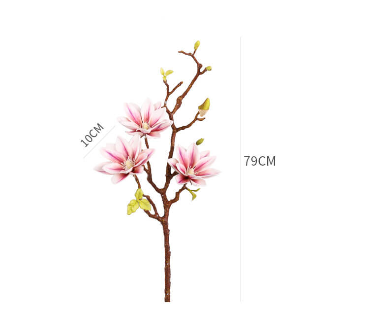 Fleurs de magnolia artificielles à 3 têtes