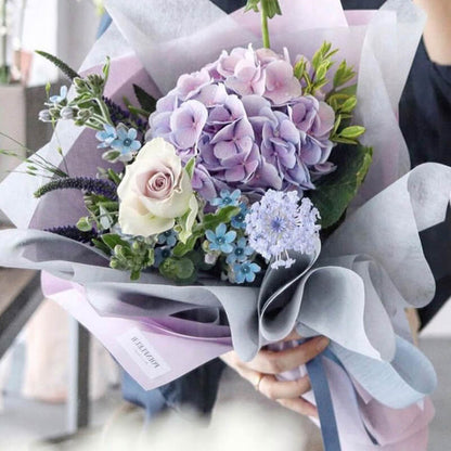 Caja de flores redonda de terciopelo 