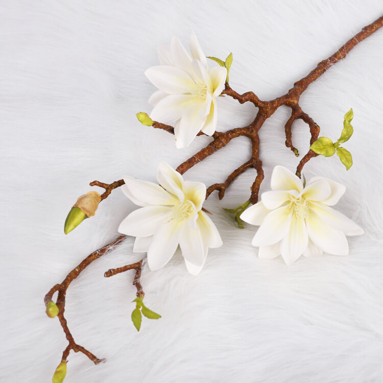 3 Heads Artificial Magnolia Flowers