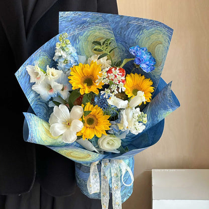 Boîte à fleurs ronde en velours 