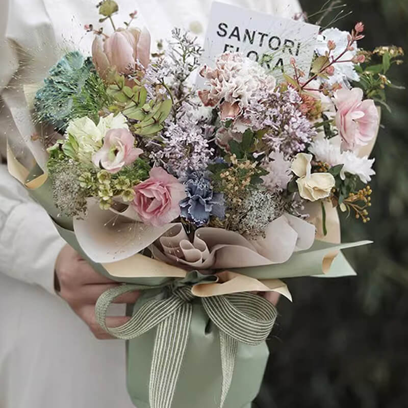 Boîte à fleurs ronde en velours 