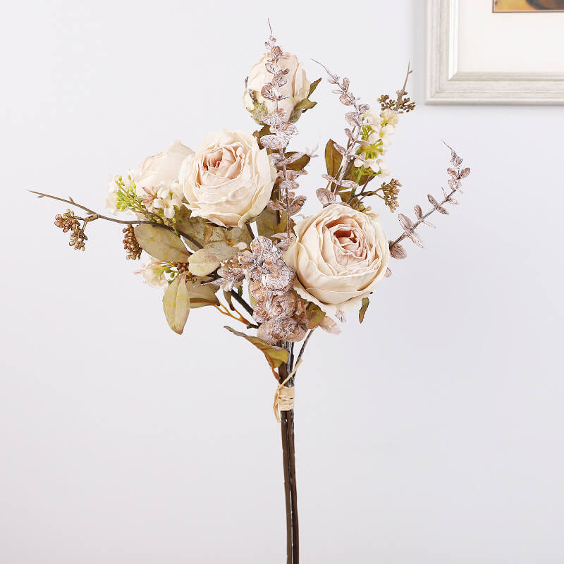 Retro Burnt Roses Artificial Flowers