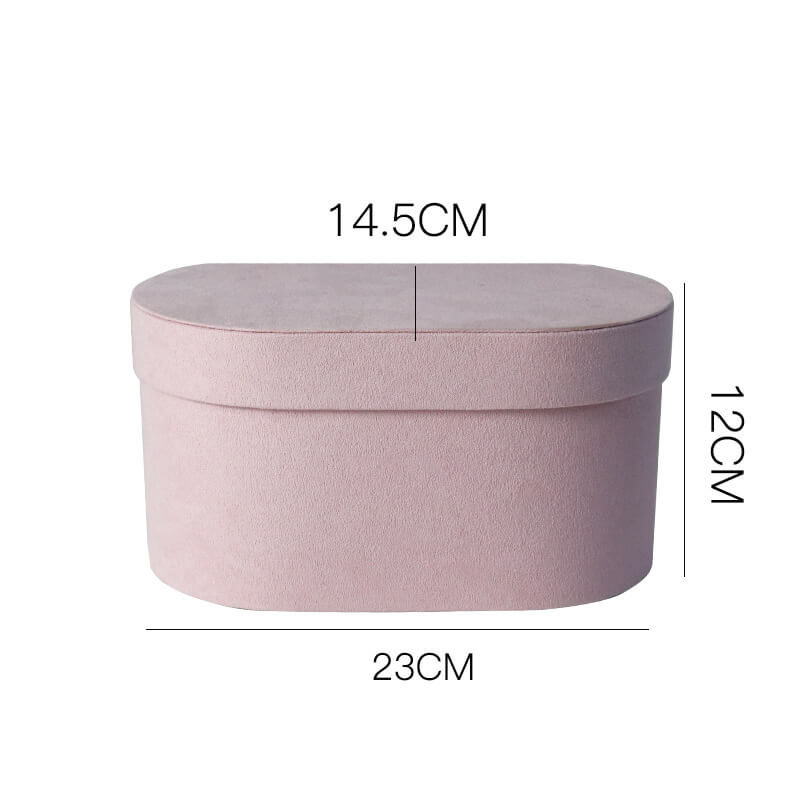 Caja de flores redonda de terciopelo 