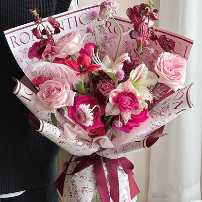 Art Flowers Wrapping Paper, 22.7 ×  22.7 Inch, 20 Sheets