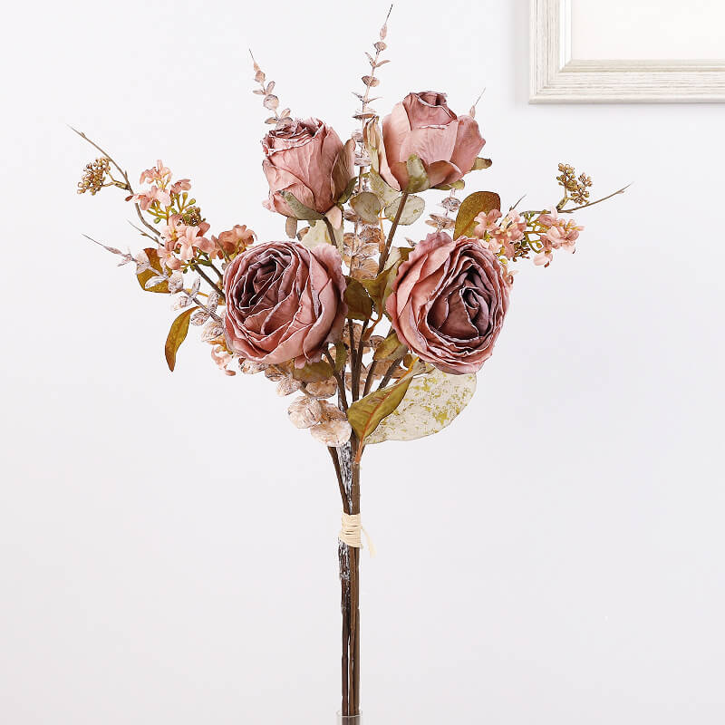 Retro Burnt Roses Artificial Flowers