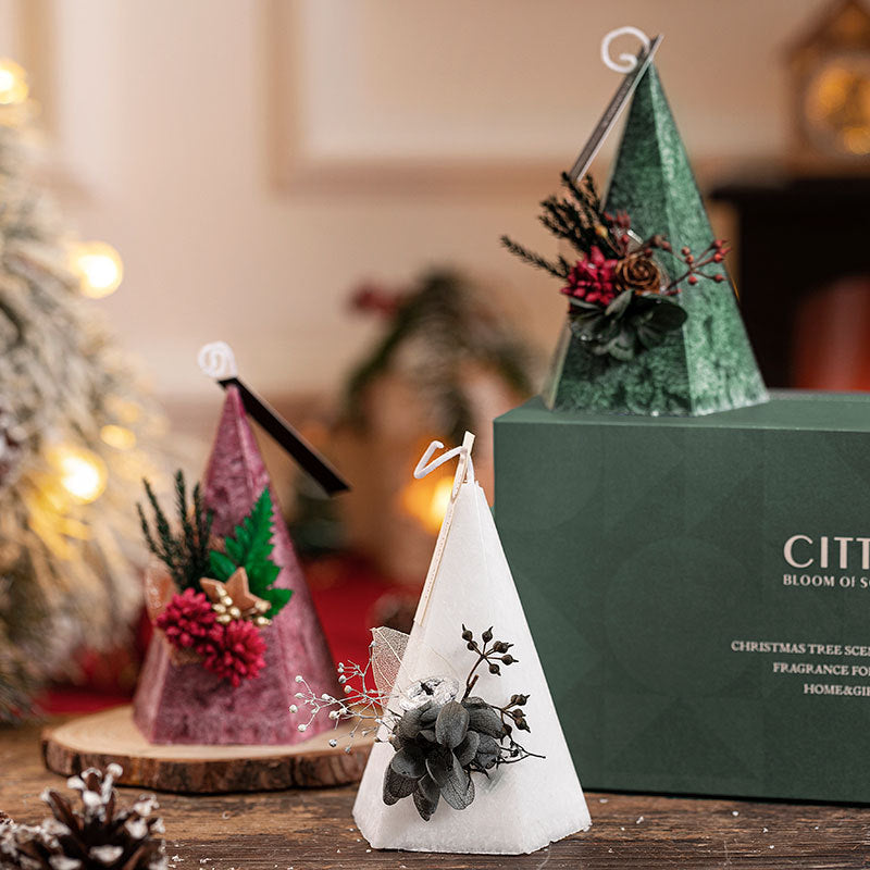 Christmas Tree Scented Candle Set With Box