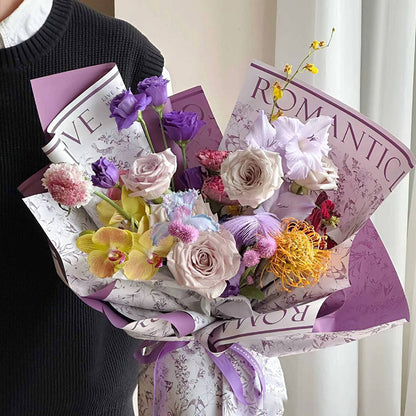 Art Flowers Wrapping Paper, 22.7 ×  22.7 Inch, 20 Sheets