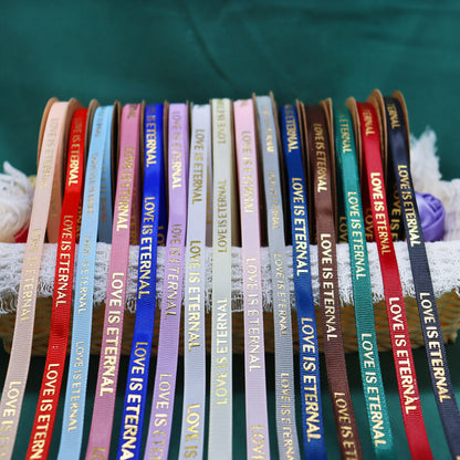 Love Is Eternal Flower Bouquets Ribbon (1.0cmx50Yd)