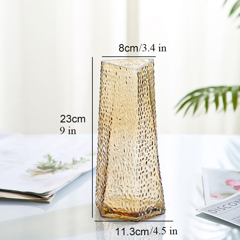 Embossed Glass Vase - 9''