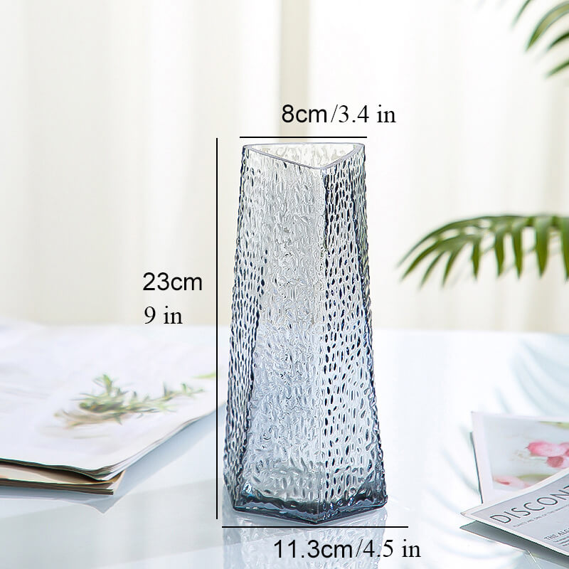 Embossed Glass Vase - 9''