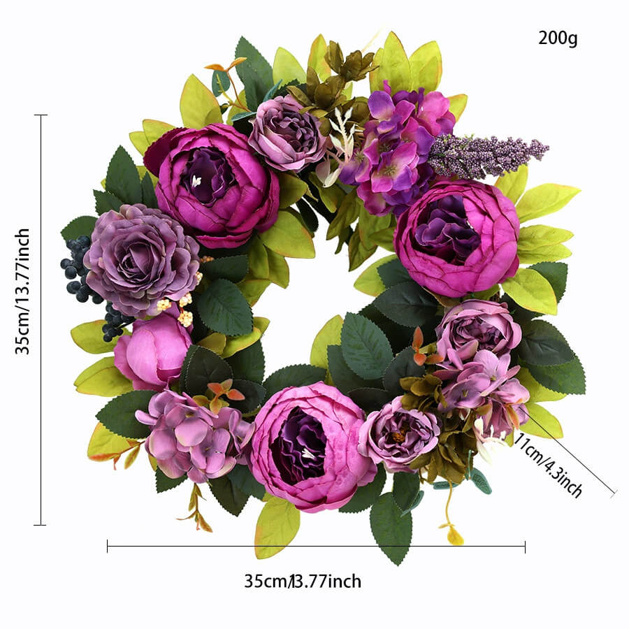 Blooming Peony Fake Flower Wreath
