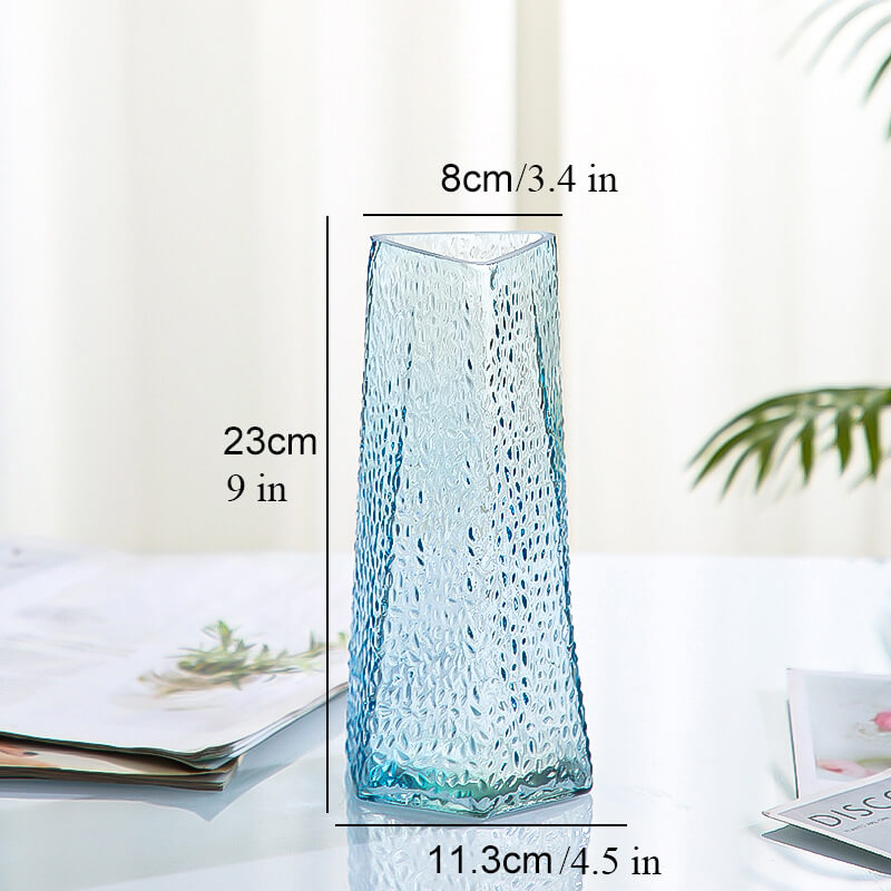 Embossed Glass Vase - 9''