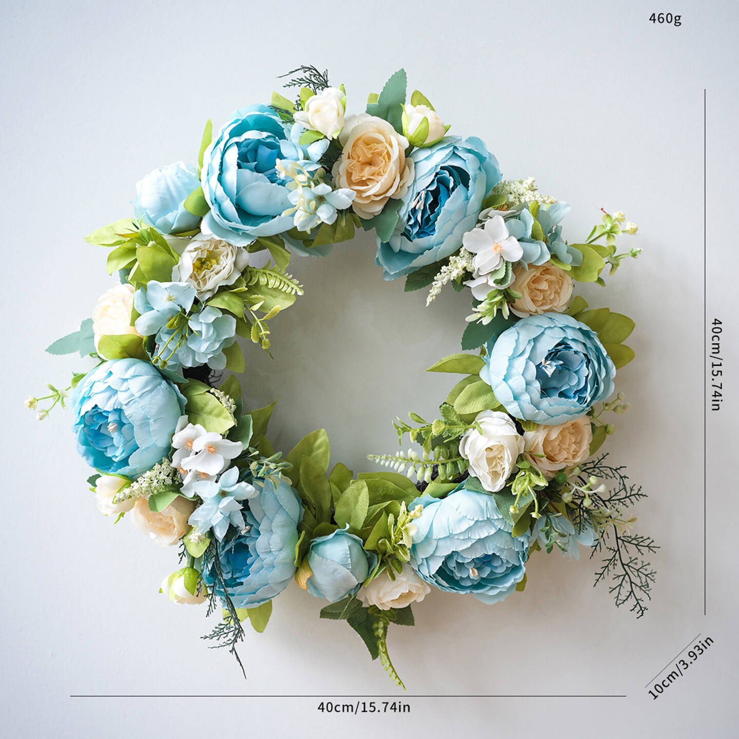 Blooming Peony Fake Flower Wreath