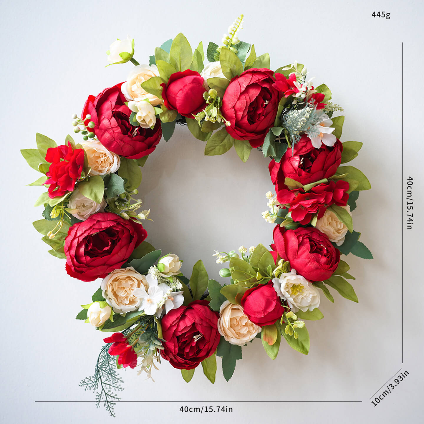 Blooming Peony Fake Flower Wreath