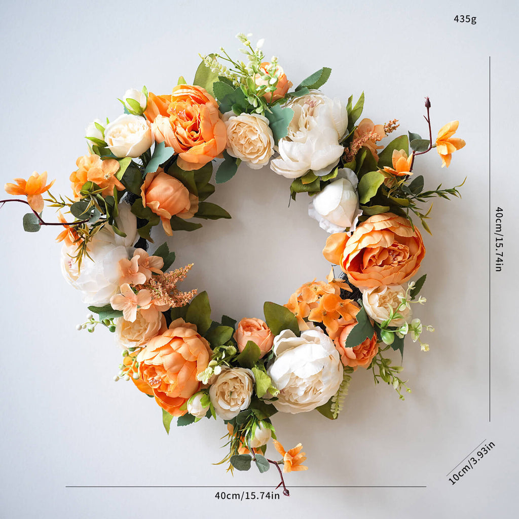 Blooming Peony Fake Flower Wreath