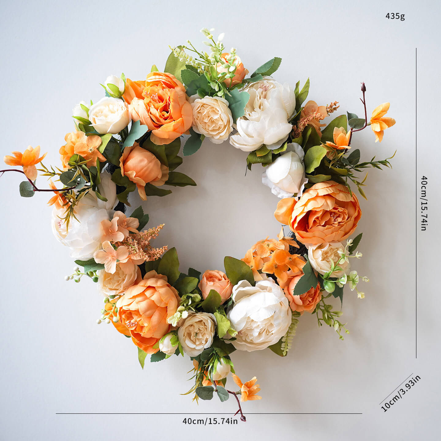 Blooming Peony Fake Flower Wreath