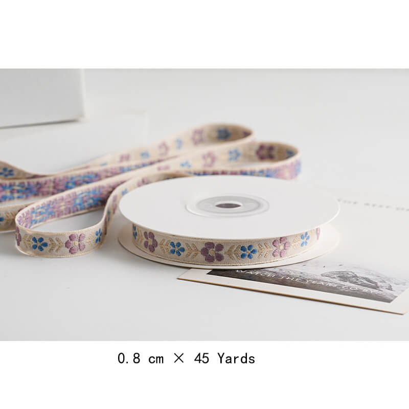 Embroidered Pastoral Bow Ribbon