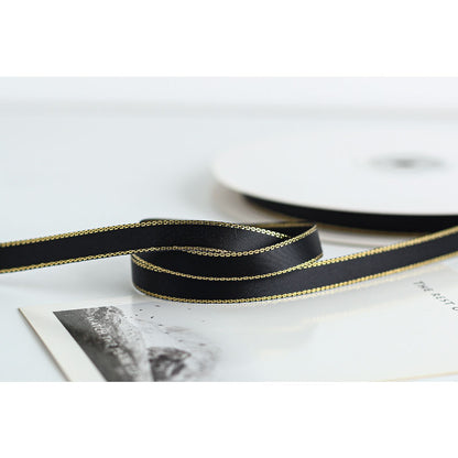 Gold Edge Packaging Ribbon, 1 cm × 45 Yards