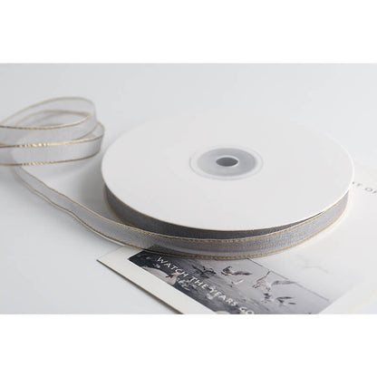 Gold-rimmed Bow Ribbon, 1 cm × 45 Yards