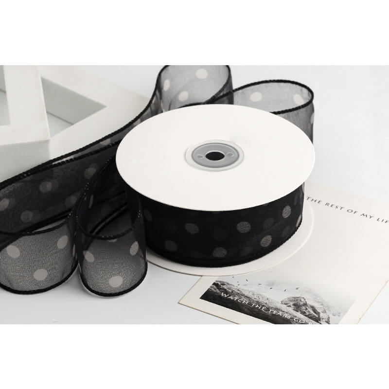 Wide Polka Dot Ribbon, 4 cm × 9 Yards