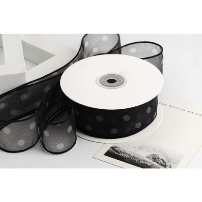 Wide Polka Dot Ribbon, 4 cm × 9 Yards