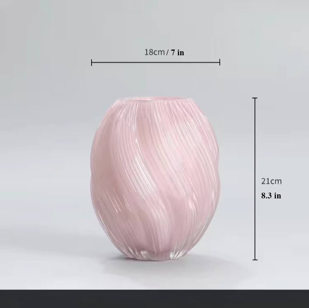 Pink Oval Glass Vase