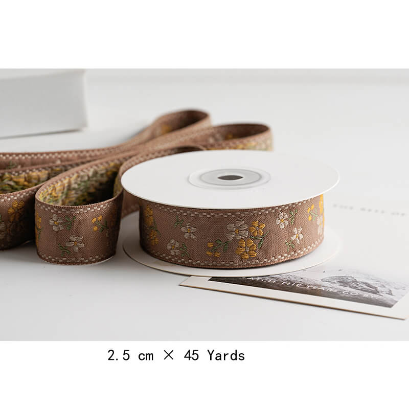 Embroidered Pastoral Bow Ribbon