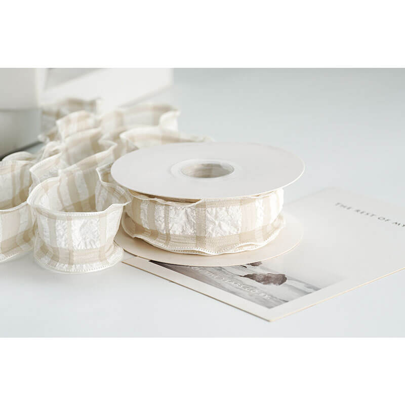 Textured Plaid Ribbon, 2.5 cm × 9 Yards