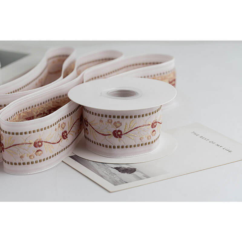 Embroidered Vintage Ribbon, 4.3 cm × 4.5 Yards