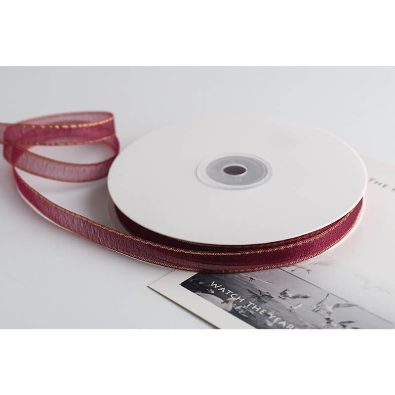 Gold-rimmed Bow Ribbon, 1 cm × 45 Yards