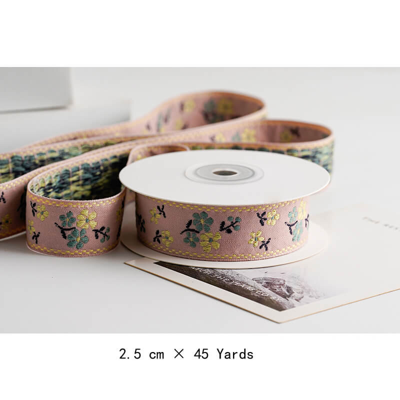 Embroidered Pastoral Bow Ribbon