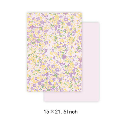 Pastoral Flower Wrapping Paper, 15 × 21.6 Inch, 10 Sheets