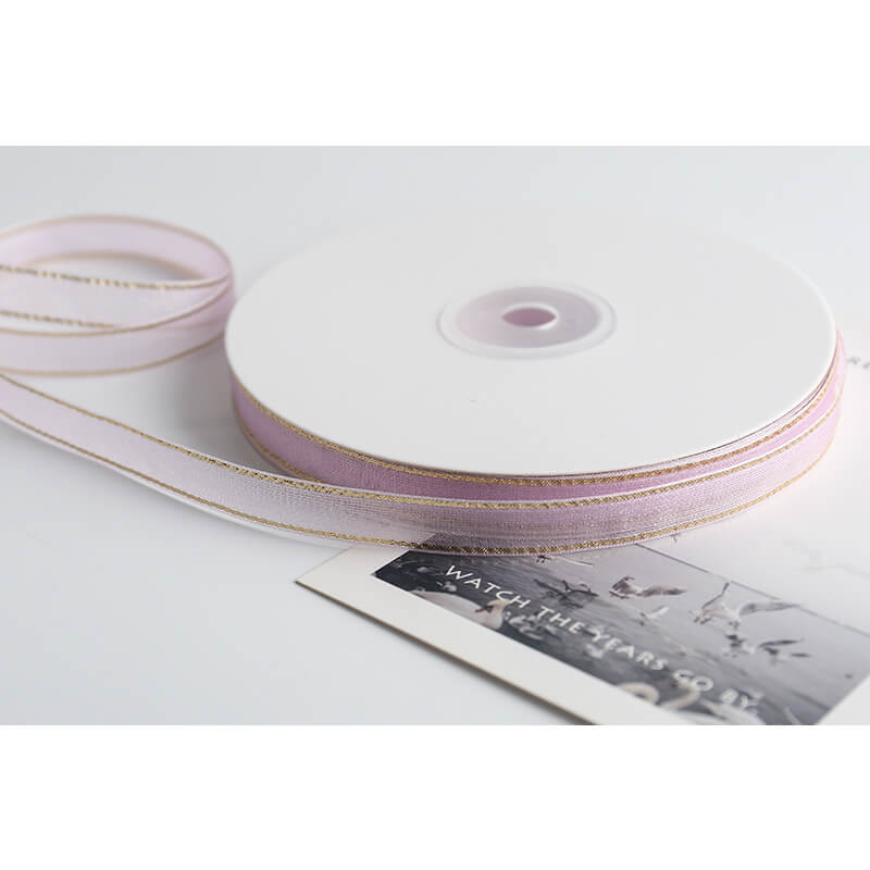 Gold-rimmed Bow Ribbon, 1 cm × 45 Yards