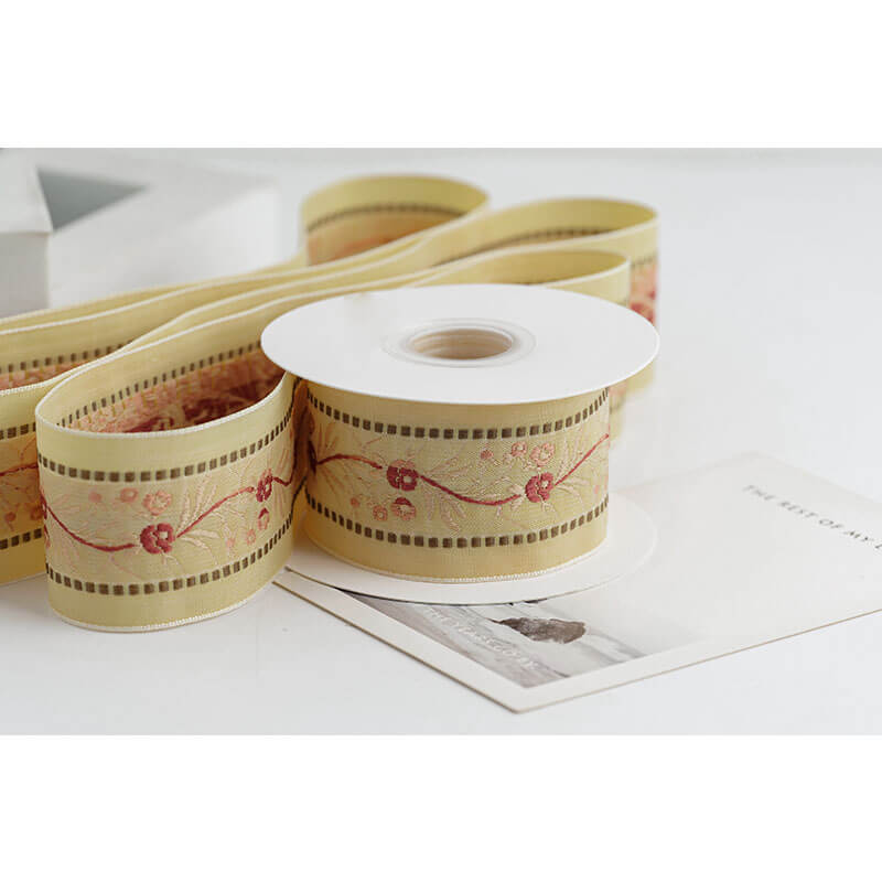 Embroidered Vintage Ribbon, 4.3 cm × 4.5 Yards