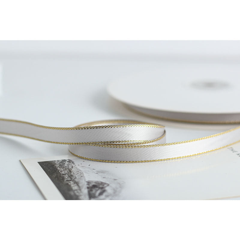 Gold Edge Packaging Ribbon, 1 cm × 45 Yards