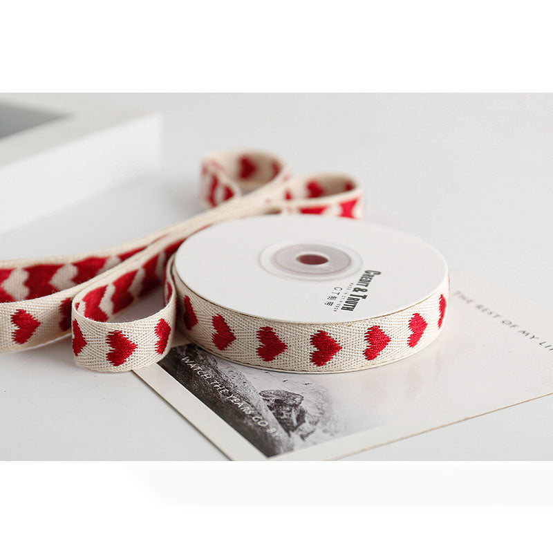 Heart Decorative Ribbon, 1.6 cm × 11 Yards