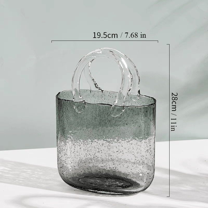 Handbag Glass Floral Vase