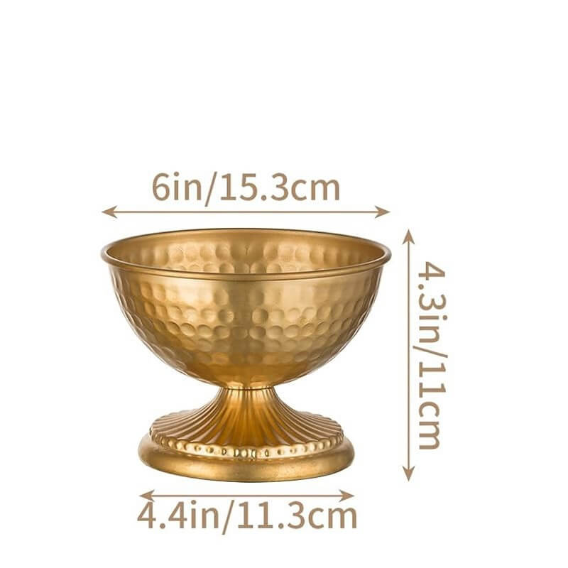 Hammered Gold Pedestal Centerpiece